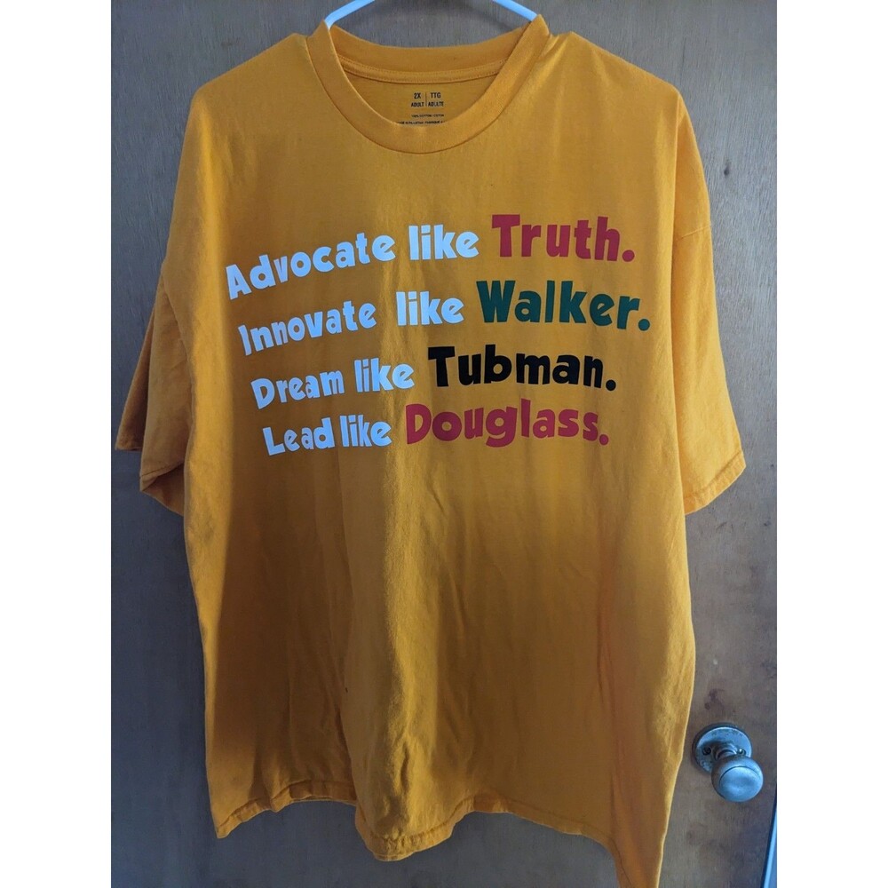 Black History Month Tee Unisex Yellow Size 2XL  Truth Walker Tubman Douglas